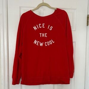 Red Nice is the New Cool raglan pullover